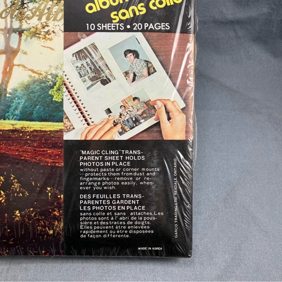 Alco Nature Print Padded Cover Photo Album 10 Magic Cling Self Adhesive Pages - Picture 2 of 4